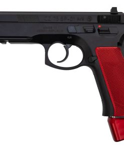 CZ 75 SP-01 9mm, 4.6" Barrel, Black / Red Henning Aluminum Grip/Mag Cap, 22rd