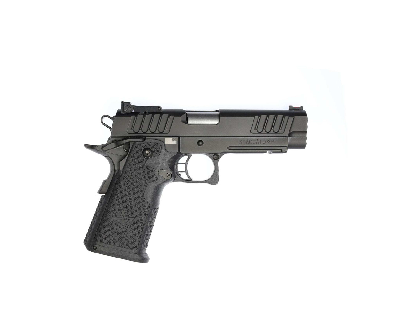 STI Staccato P 9mm, 4.4" Bull Barrel, Fiber/Adj. Tactical Sights, DLC, 17/20rd STI Staccato P 9mm, 4.4" Bull Barrel, Fiber/Adj. Tactical Sights, DLC, 17/20rd
