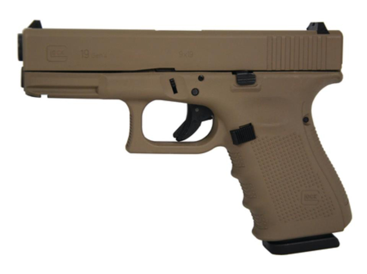 Glock 19 Gen4 9mm 4" Barrel Hot Cerakote Magpul Dark Earth Made in USA 15 Rd Mag Glock 19 Gen4 9mm 4" Barrel Hot Cerakote Magpul Dark Earth Made in USA 15 Rd Mag