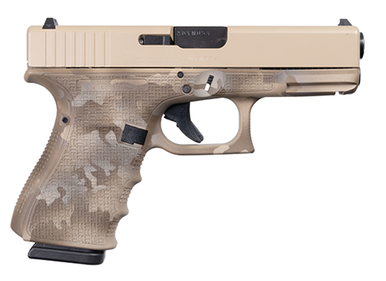 Glock 19 Gen 4 9mm, Apollo Custom, 4" Barrel, Desert Multicam, 3x 15rd Glock 19 Gen 4 9mm, Apollo Custom, 4" Barrel, Desert Multicam, 3x 15rd