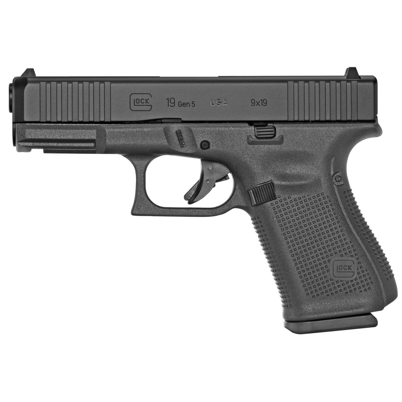 Glock G19 Gen5 USA 9mm, 4" Barrel, Fixed Sights, Black, 15rd Glock G19 Gen5 USA 9mm, 4" Barrel, Fixed Sights, Black, 15rd