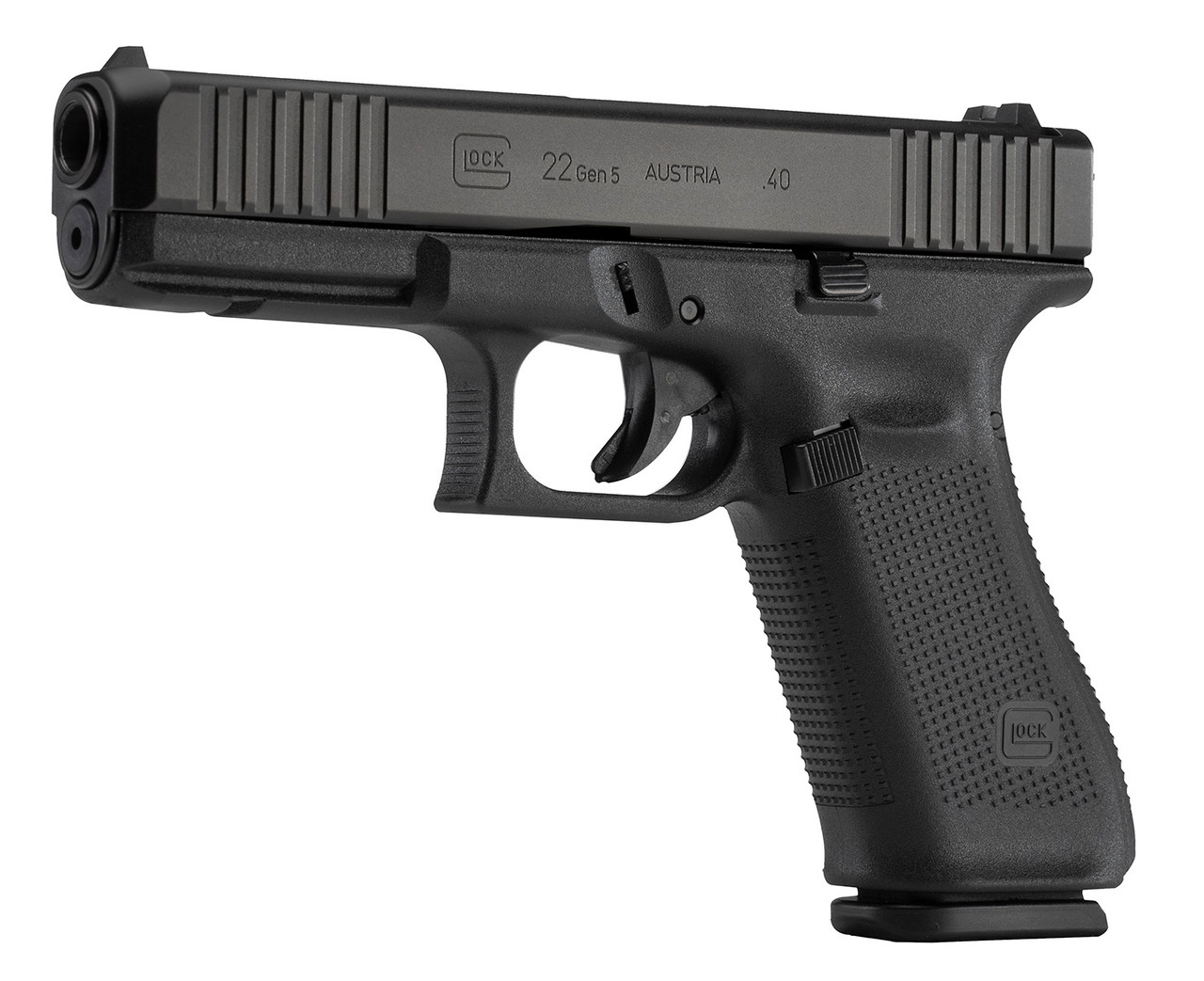 Glock 22 Gen5 .40 S&W, 4.49" GMB, Fixed Sights, Flared Magwell, Black, 10rd Glock 22 Gen5 .40 S&W, 4.49" GMB, Fixed Sights, Flared Magwell, Black, 10rd