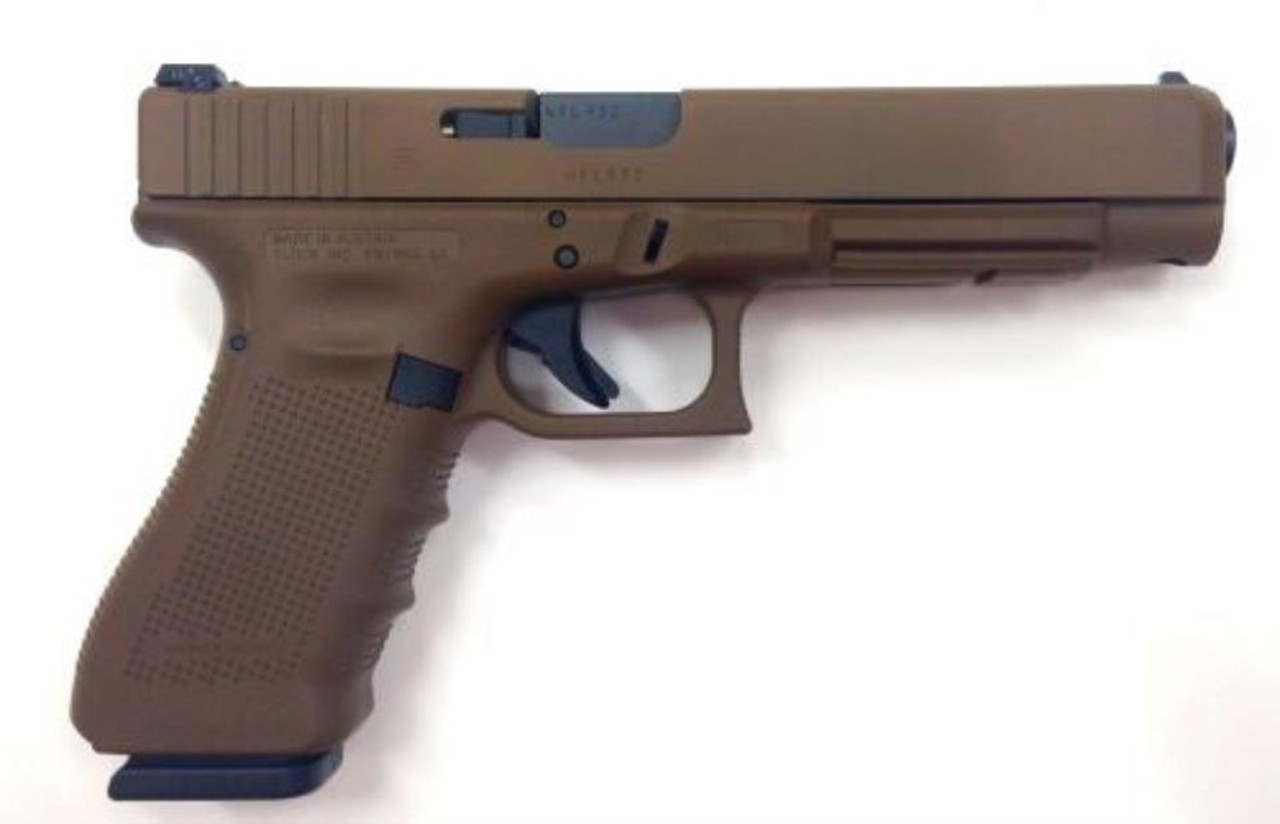 Glock G34 G4 9mm, 5.3" Barrel, Full Flat Dark Earth, Rail, 3x17rd Mags Glock G34 G4 9mm, 5.3" Barrel, Full Flat Dark Earth, Rail, 3x17rd Mags