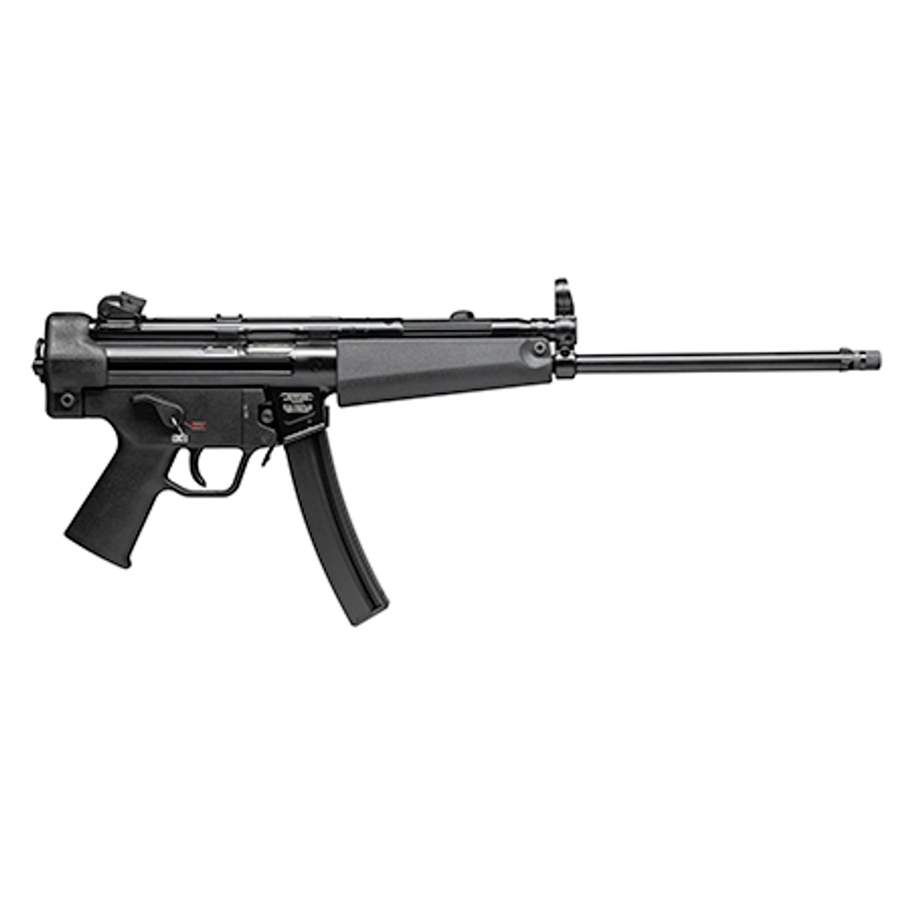 HK SP5L 9mm, 16.5" Threaded Navy Barrel, Rotary Rear Sight, Bungie Sling, Black, 30rd HK SP5L 9mm, 16.5" Threaded Navy Barrel, Rotary Rear Sight, Bungie Sling, Black, 30rd