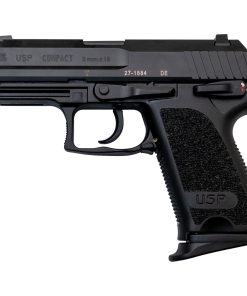 HK USP Compact 9mm, 3.58" Barrel, V1 SA/DA, Decocker, Fixed Sights, Black, 2x 13rd