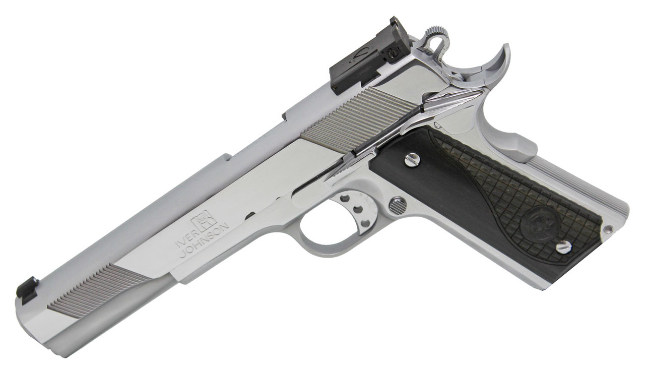 Iver Johnson 1911 Eagle XLC 10mm, 6", High Polish, Long Slide, Diamondwood Walnut Logo Grip, 8rd Iver Johnson 1911 Eagle XLC 10mm, 6", High Polish, Long Slide, Diamondwood Walnut Logo Grip, 8rd