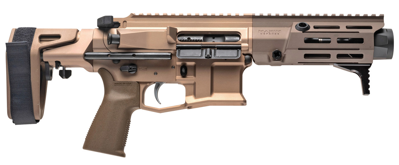Maxim Defense PDX .300 Blackout, 5.5" Barrel, PDW Brace, Hate Brake, FDE, 20rd Maxim Defense PDX .300 Blackout, 5.5" Barrel, PDW Brace, Hate Brake, FDE, 20rd