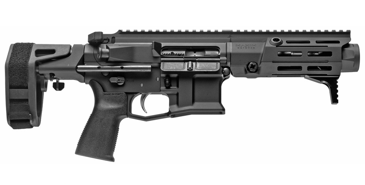 Maxim PDX AR-15 Pistol 5.56/223, 5.5" Barrel, Hate Brake, Black, PDW Brace, 20rd Mag Maxim PDX AR-15 Pistol 5.56/223, 5.5" Barrel, Hate Brake, Black, PDW Brace, 20rd Mag