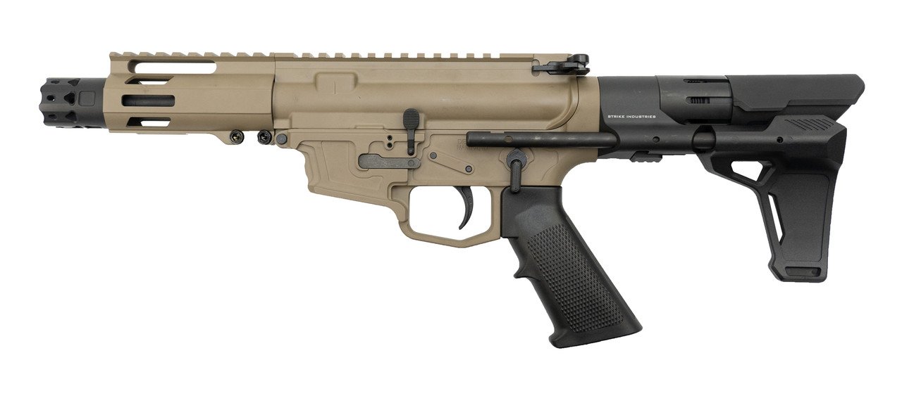 MCM DS9-S 9mm, 5" Barrel, MP5 Mag, FDE Cerakote, Strike Ind. PDW Brace MCM DS9-S 9mm, 5" Barrel, MP5 Mag, FDE Cerakote, Strike Ind. PDW Brace