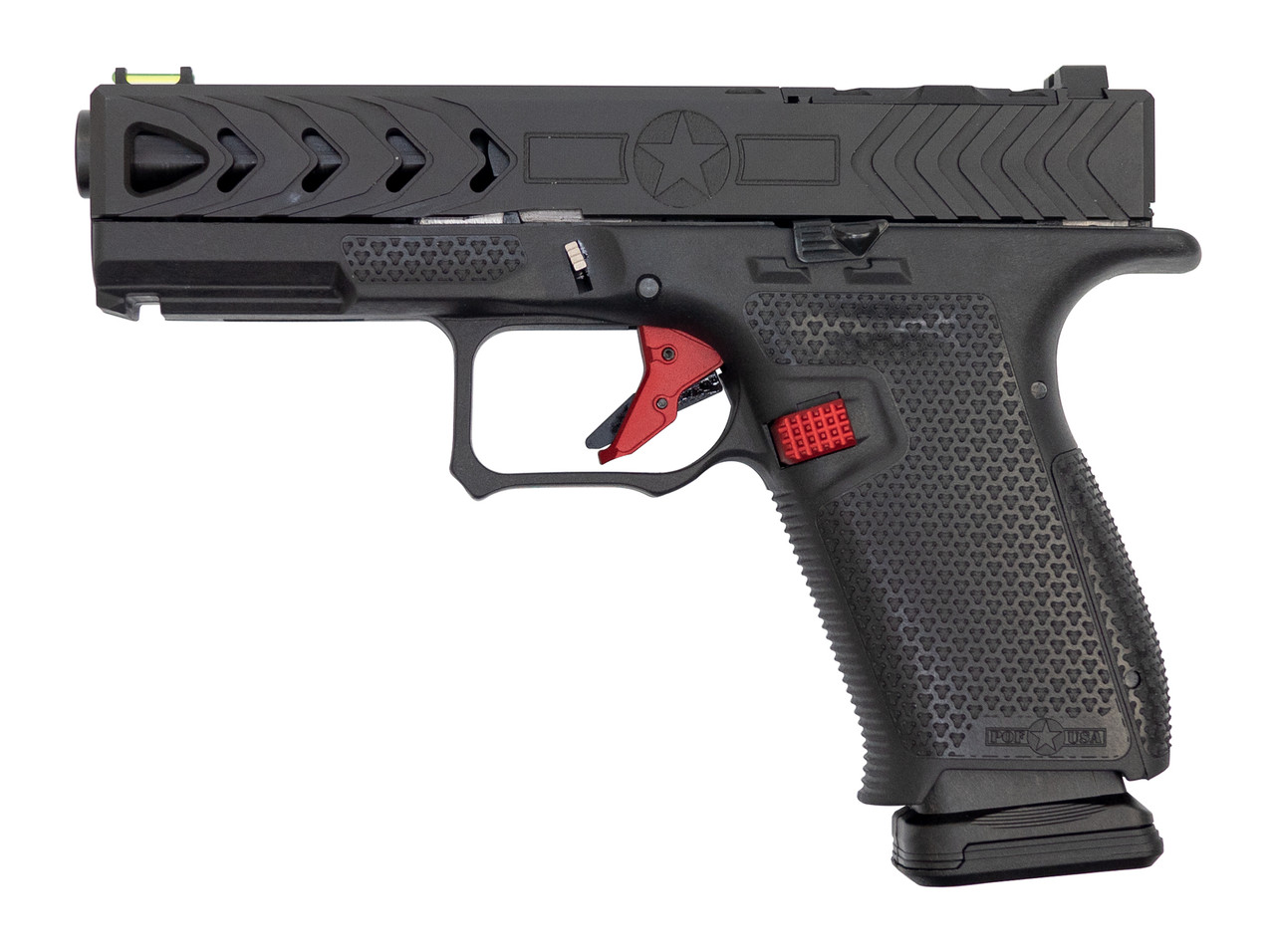 POF P19 Gentlemens Series Gen4 9mm Pistol, Glock 19 Compatible Slide, Custom Frame, Black POF P19 Gentlemens Series Gen4 9mm Pistol, Glock 19 Compatible Slide, Custom Frame, Black