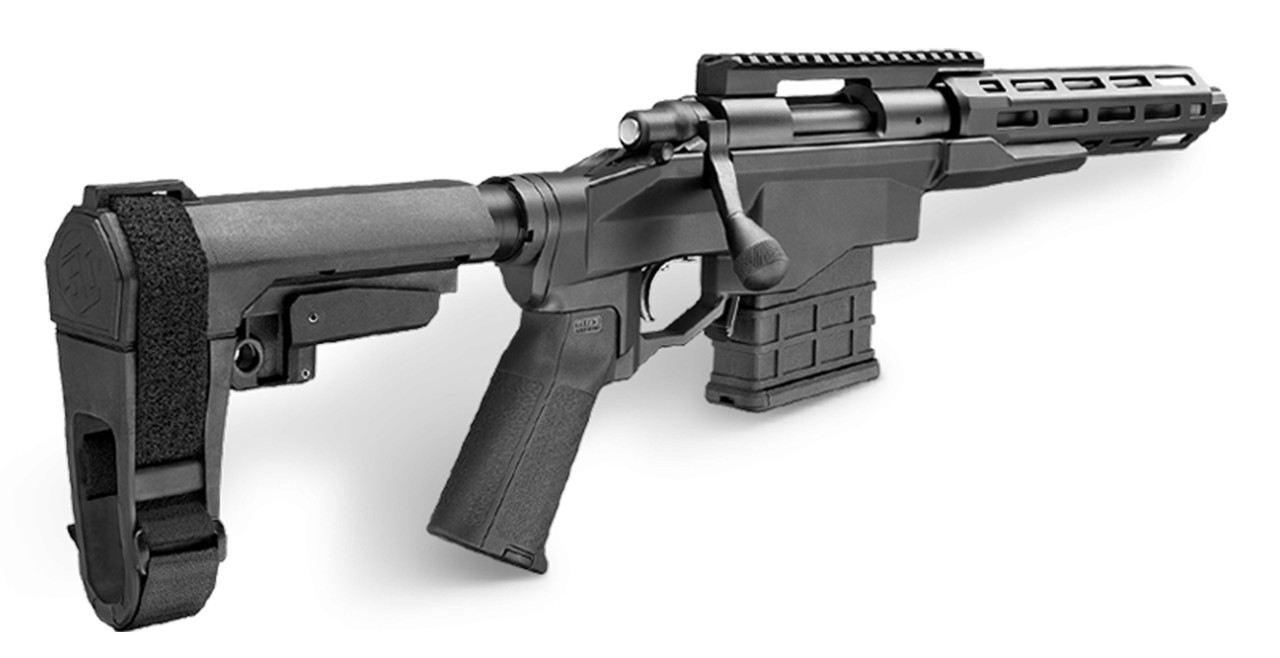 Remington 700-CP, Bolt, 6.5 Creedmoor, 12.5", Alloy, Black, 10Rd, Threaded, M-Lok, Thumb Safety, Pistol Brace included Remington 700-CP, Bolt, 6.5 Creedmoor, 12.5", Alloy, Black, 10Rd, Threaded, M-Lok, Thumb Safety, Pistol Brace included