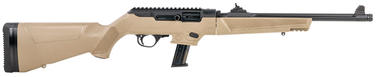 Ruger, PC Carbine 9mm, 16.12" Threaded Fluted Barrel, FDE, 10rd Ruger, PC Carbine 9mm, 16.12" Threaded Fluted Barrel, FDE, 10rd