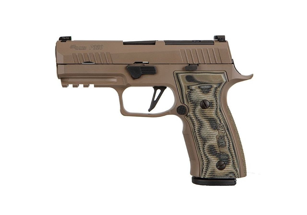 Sig Sauer, P320 AXG Scorpion, Custom Works, Striker Fired, 9mm, 3.9" Barrel, AXG Modular Aluminum Grip, Flat Dark Earth, Optic Ready Compatible with Delta Point PRO and ROMEO1 PRO Optics, X-Ray 3 Night Sights, 17Rd, 3 Magazines Sig Sauer, P320 AXG Scorpion, Custom Works, Striker Fired, 9mm, 3.9" Barrel, AXG Modular Aluminum Grip, Flat Dark Earth, Optic Ready Compatible with Delta Point PRO and ROMEO1 PRO Optics, X-Ray 3 Night Sights, 17Rd, 3 Magazines
