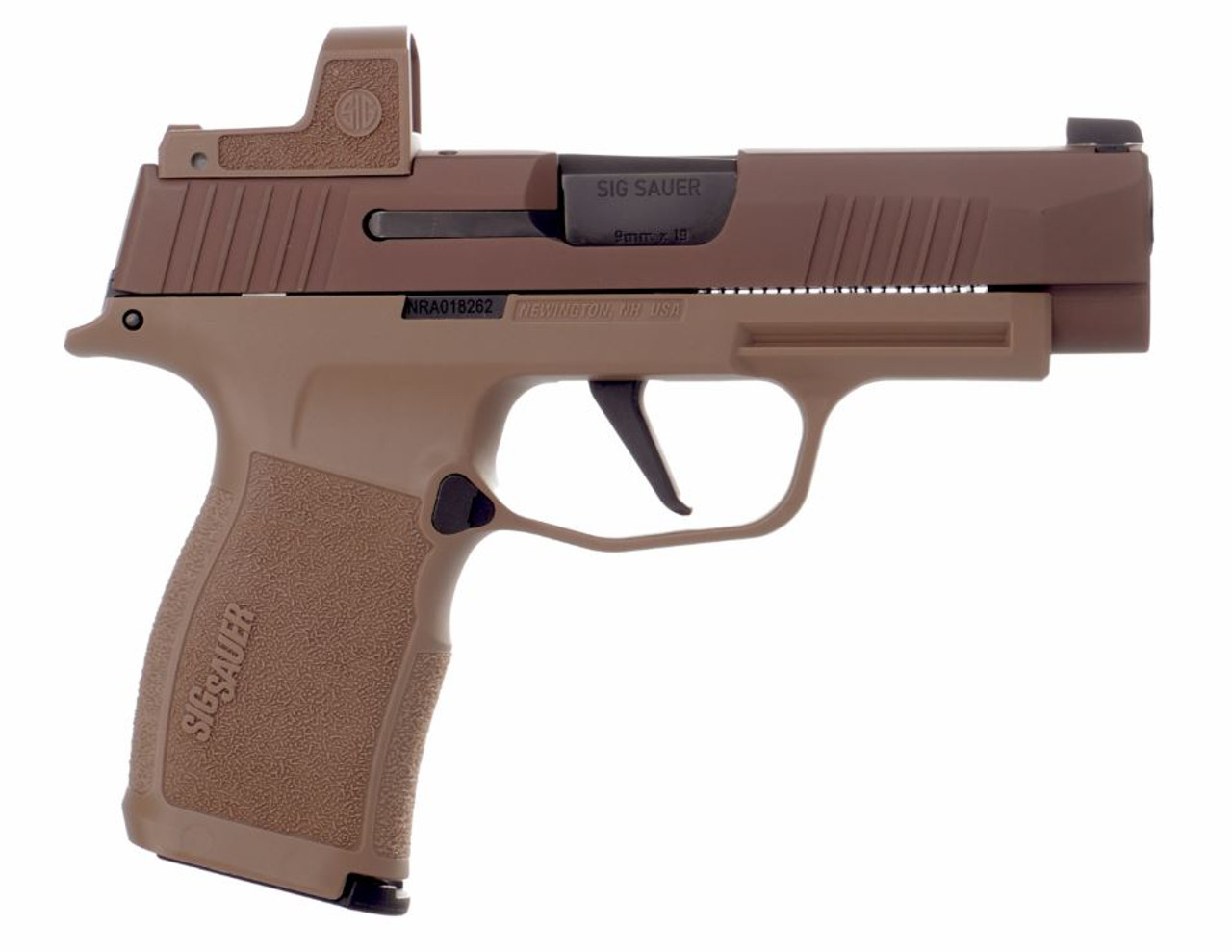 Sig Sauer NRA P365 XL 9mm, 3.7" Barrel, X-Ray3 & Romeo Zero, Coyote, 12rd/15rd Sig Sauer NRA P365 XL 9mm, 3.7" Barrel, X-Ray3 & Romeo Zero, Coyote, 12rd/15rd