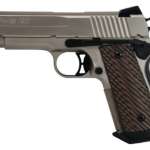 SIG 1911 45 ACP 4.2In Nickel NI PVD SAO Siglite Brown Vector Grip (2) 7RD Steel MAG