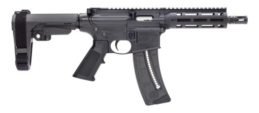 Buy Smith & Wesson, M&P 15-22 Pistol, Semi-automatic, AR, 22 LR, 8"Barrel, Matte Black, SB Tactical SBA3 Brace, Polymer Receiver, M-Lok Handguard, 1 Mag, 25Rd
