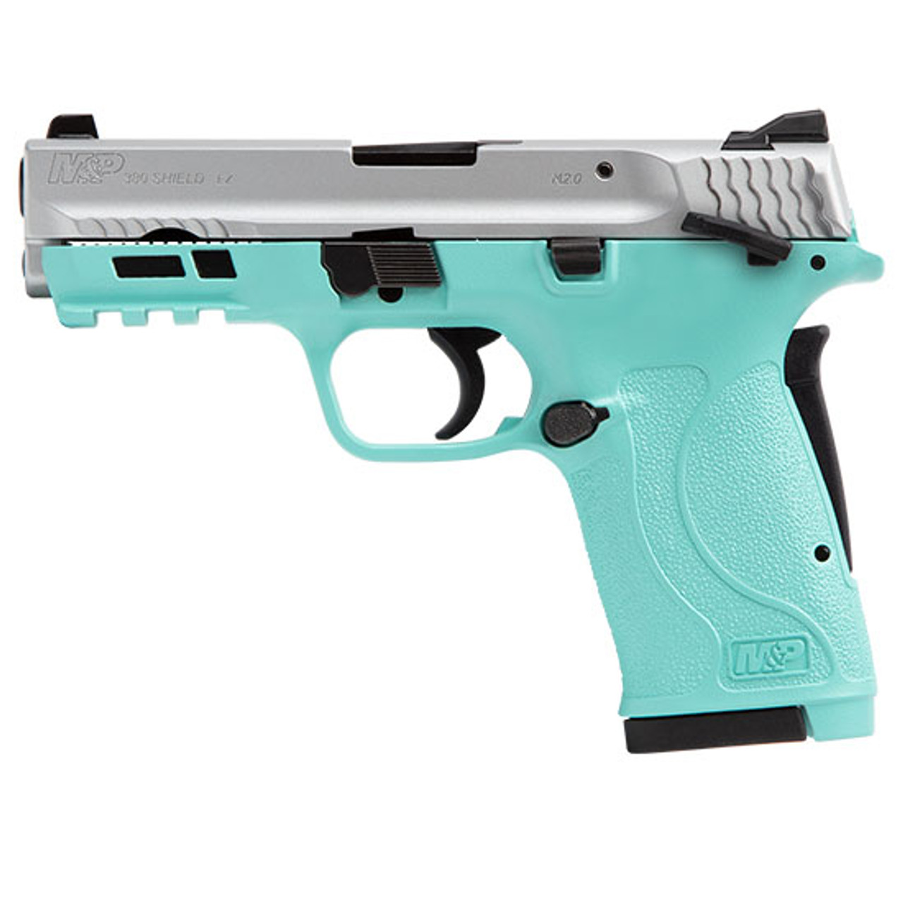Smith & Wesson M&P Shield EZ .380 ACP, 3.6" Barrel, Robin Egg Blue, Silver Slide, 8rd Smith & Wesson M&P Shield EZ .380 ACP, 3.6" Barrel, Robin Egg Blue, Silver Slide, 8rd