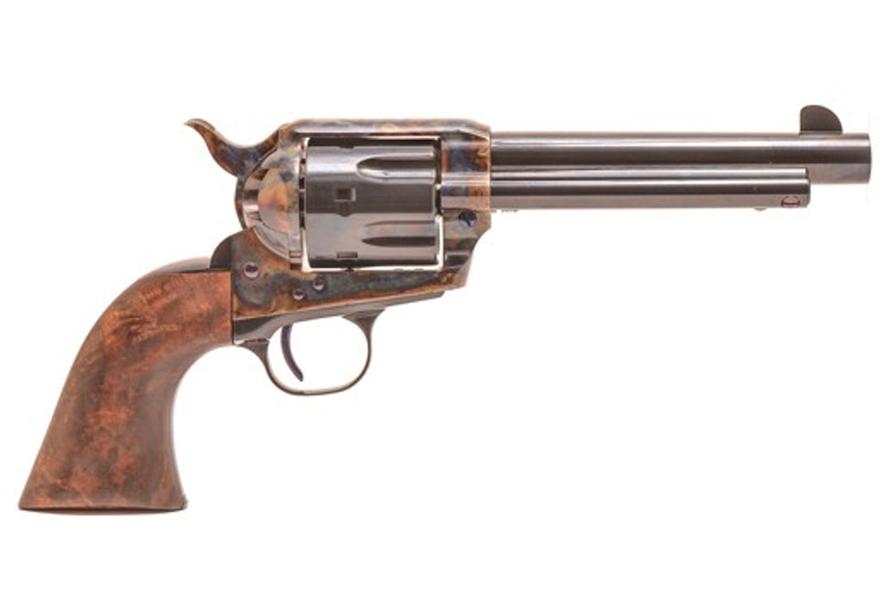 Standard Mfg Single Action Revolver 45 Colt 4.75" Barrel, Blue/Case Hardened, Walnut 1 Pc Grip Standard Mfg Single Action Revolver 45 Colt 4.75" Barrel, Blue/Case Hardened, Walnut 1 Pc Grip