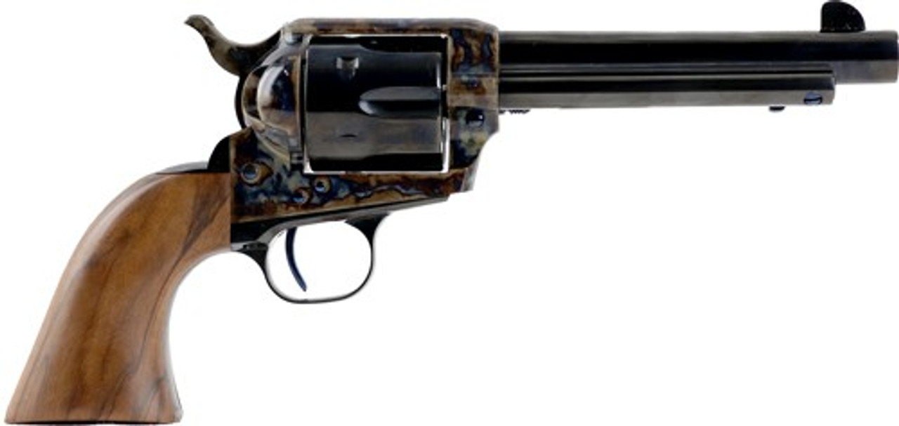 Standard Mfg Single Action Revolver 45 Colt 5.5" Barrel, Blue/Case Hardened, Walnut 1 Pc Grip Standard Mfg Single Action Revolver 45 Colt 5.5" Barrel, Blue/Case Hardened, Walnut 1 Pc Grip