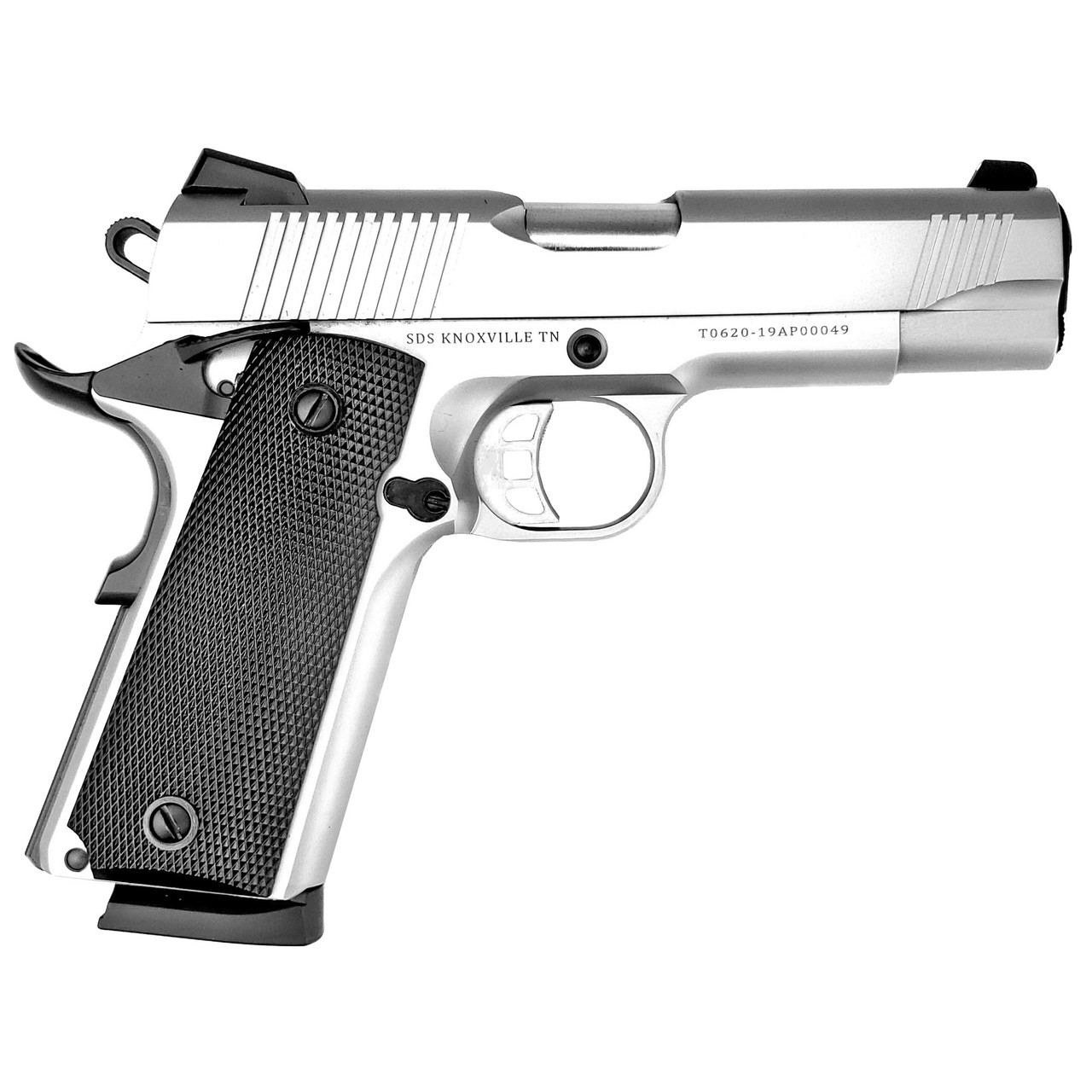 Tisas SS45 1911, 45 ACP, 4.25" Barrel, Steel Frame, Stainless Finish, Novak Style 3-Dot Sights, 8 Round Tisas SS45 1911, 45 ACP, 4.25" Barrel, Steel Frame, Stainless Finish, Novak Style 3-Dot Sights, 8 Round
