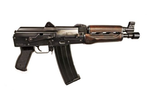 Buy Zastava ZPAP85 AK Pistol 5.56 NATO/223, 10" Chrome Lined Barrel, Dark Wood, Buldged Trunnion 30rd Mag1.5 mm receiver , chrome lined barrel