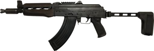Buy Zastava ZPAP92 AK-47 Pistol 7.62x39mm 10" Barrel, Booster, Dark Wood, Top Rail, SB Tactical FS1913 Folding Brace, 30rd Mag