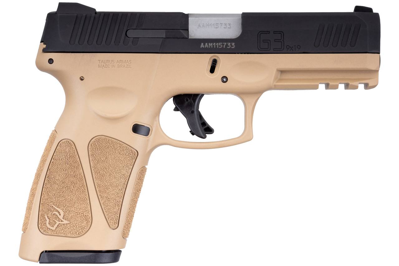 Taurus G3 Full-Size 9mm, 4" Barrel, Fixed Sights, Manual Safety, Tan, 15rd Buy Taurus G3 Full-Size 9mm