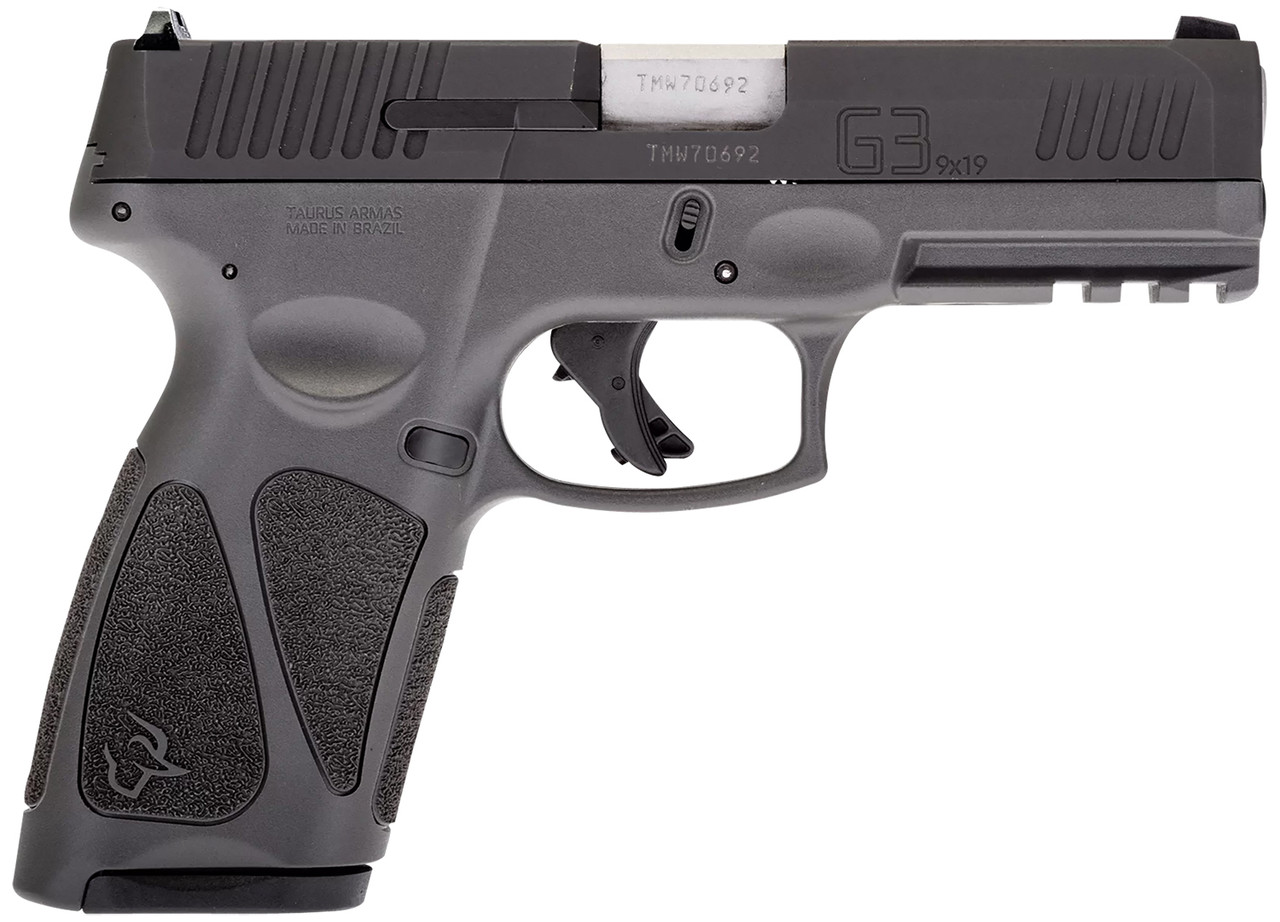 Taurus G3 9mm, 4" Barrel, Manual Thumb Safety, Fixed Sights, Black/Gray, 2x15rd Magazines Buy Taurus G3 9mm