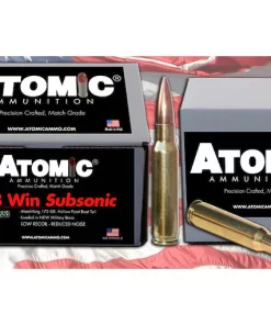 Glock Switch Atomic Ammunition Match Subsonic 308 Winchester Ammo - 175 Grain Sierra MatchKing JHP Box of 100