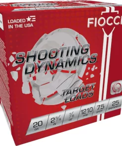 Fiocchi Shooting Dynamics 20 Gauge Ammunition - 250 Rounds Box for Reliable Shotgun Performance