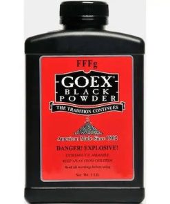 Goex FFFg black powder, 1 lb black powder, muzzleloading powder, black powder reloading, Goex powder, FFFg granulation, traditional shooting powder
