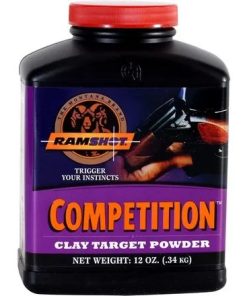 Ramshot Competition powder, smokeless shotshell powder, 12 oz reloading powder, competition shooting powder, clean-burning powder, shotshell reloading components