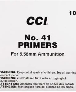 CCI #41 primers, small rifle primers, 5.56mm NATO primers, military spec primers, reloading primers, AR-15 primers, tactical reloading, bulk primers